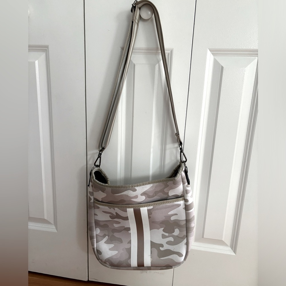 Haute Shore Blake crossbody in white and tan camo